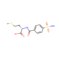 CSCC[C@H](NC(=O)c1ccc(S(N)(=O)=O)cc1)C(=O)O ZINC000027643438