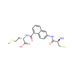 CSCC[C@H](NC(=O)c1cccc2cc(NC(=O)[C@@H](N)CS)ccc12)C(=O)O ZINC000013762278