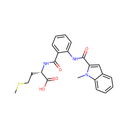 CSCC[C@H](NC(=O)c1ccccc1NC(=O)c1cc2ccccc2n1C)C(=O)O ZINC000040411383