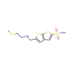 CSCCNCc1cc2cc(S(N)(=O)=O)sc2s1 ZINC000002001452