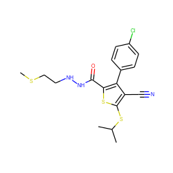 CSCCNNC(=O)c1sc(SC(C)C)c(C#N)c1-c1ccc(Cl)cc1 ZINC000103301046