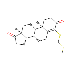 CSCSC1=C2CC[C@@H]3[C@@H]4CCC(=O)[C@@]4(C)CC[C@@H]3[C@@]2(C)CCC1=O ZINC000029328719