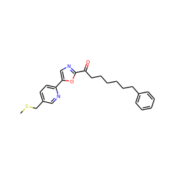 CSCc1ccc(-c2cnc(C(=O)CCCCCCc3ccccc3)o2)nc1 ZINC000103239617