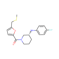 CSCc1ccc(C(=O)N2CCC[C@@H](Nc3ccc(F)cc3)C2)o1 ZINC000012585947