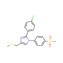 CSCc1cn(-c2ccc(S(C)(=O)=O)cc2)c(-c2ccc(Cl)cc2)n1 ZINC000003814581