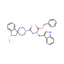 CSN1CC2(CCN(C(=O)N[C@@H](Cc3c[nH]c4ccccc34)C(=O)OCc3ccccc3)CC2)c2ccccc21 ZINC000026378134