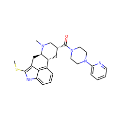 CSc1[nH]c2cccc3c2c1C[C@@H]1[C@@H]3C[C@@H](C(=O)N2CCN(c3ccccn3)CC2)CN1C ZINC000029038646