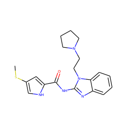 CSc1c[nH]c(C(=O)Nc2nc3ccccc3n2CCN2CCCC2)c1 ZINC000299855604