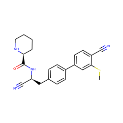 CSc1cc(-c2ccc(C[C@@H](C#N)NC(=O)[C@@H]3CCCCN3)cc2)ccc1C#N ZINC000043205723