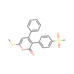 CSc1cc(-c2ccccc2)c(-c2ccc(S(C)(=O)=O)cc2)c(=O)o1 ZINC000013528616