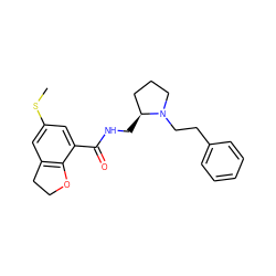 CSc1cc2c(c(C(=O)NC[C@H]3CCCN3CCc3ccccc3)c1)OCC2 ZINC000027559638