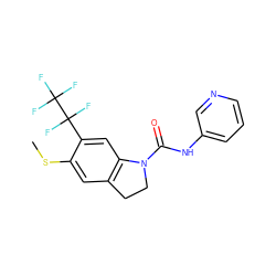 CSc1cc2c(cc1C(F)(F)C(F)(F)F)N(C(=O)Nc1cccnc1)CC2 ZINC000013779461