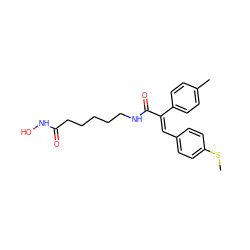 CSc1ccc(/C=C(/C(=O)NCCCCCC(=O)NO)c2ccc(C)cc2)cc1 ZINC000059260273