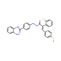 CSc1ccc(/C=C(/C(=O)NCc2ccc(C(=O)Nc3ccccc3N)cc2)c2ccccc2F)cc1 ZINC000059262628