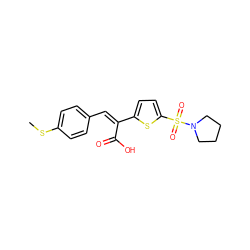 CSc1ccc(/C=C(\C(=O)O)c2ccc(S(=O)(=O)N3CCCC3)s2)cc1 ZINC000006431793