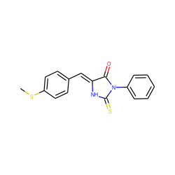 CSc1ccc(/C=C2\NC(=S)N(c3ccccc3)C2=O)cc1 ZINC000013547515