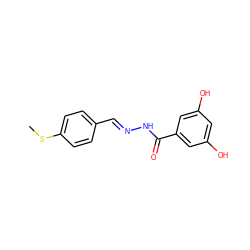 CSc1ccc(/C=N/NC(=O)c2cc(O)cc(O)c2)cc1 ZINC000000250722