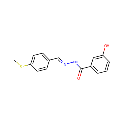 CSc1ccc(/C=N/NC(=O)c2cccc(O)c2)cc1 ZINC000000371060