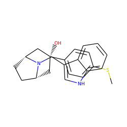 CSc1ccc([C@@]2(O)C[C@@H]3CC[C@H](C2)N3Cc2c[nH]c3ccccc23)cc1 ZINC000101185155