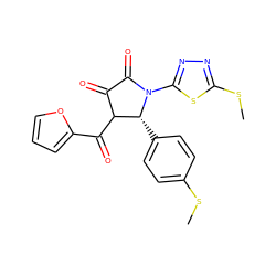 CSc1ccc([C@@H]2C(C(=O)c3ccco3)C(=O)C(=O)N2c2nnc(SC)s2)cc1 ZINC000008969363