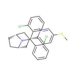 CSc1ccc([C@@H]2C[C@@H]3CC[C@H](C2)N3C(c2ccccc2Cl)c2ccccc2Cl)nc1 ZINC000103230667