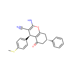 CSc1ccc([C@H]2C(C#N)=C(N)OC3=C2C(=O)C[C@@H](c2ccccc2)C3)cc1 ZINC000000752405