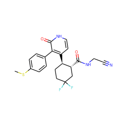 CSc1ccc(-c2c([C@@H]3CCC(F)(F)C[C@H]3C(=O)NCC#N)cc[nH]c2=O)cc1 ZINC000014972361