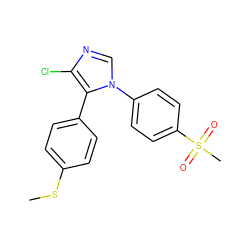 CSc1ccc(-c2c(Cl)ncn2-c2ccc(S(C)(=O)=O)cc2)cc1 ZINC000013525176