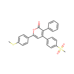 CSc1ccc(-c2cc(-c3ccc(S(C)(=O)=O)cc3)c(-c3ccccc3)c(=O)o2)cc1 ZINC000013581326