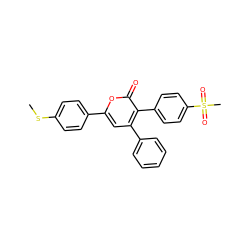 CSc1ccc(-c2cc(-c3ccccc3)c(-c3ccc(S(C)(=O)=O)cc3)c(=O)o2)cc1 ZINC000013581316