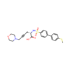 CSc1ccc(-c2ccc(S(=O)(=O)N[C@@H](CC#CCN3CCOCC3)C(=O)O)cc2)cc1 ZINC000013862470