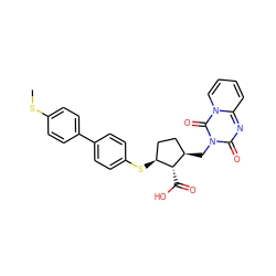 CSc1ccc(-c2ccc(S[C@H]3CC[C@@H](Cn4c(=O)nc5ccccn5c4=O)[C@@H]3C(=O)O)cc2)cc1 ZINC000013525922