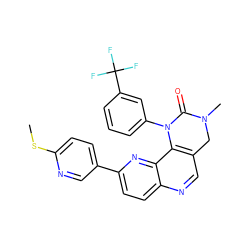 CSc1ccc(-c2ccc3ncc4c(c3n2)N(c2cccc(C(F)(F)F)c2)C(=O)N(C)C4)cn1 ZINC000149792371