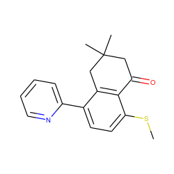 CSc1ccc(-c2ccccn2)c2c1C(=O)CC(C)(C)C2 ZINC000026729381