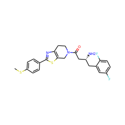 CSc1ccc(-c2nc3c(s2)CN(C(=O)C[C@H](N)Cc2cc(F)ccc2F)CC3)cc1 ZINC000014949005