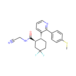 CSc1ccc(-c2ncccc2[C@@H]2CCC(F)(F)C[C@H]2C(=O)NCC#N)cc1 ZINC000014972357