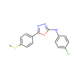 CSc1ccc(-c2nnc(Nc3ccc(Cl)cc3)o2)cc1 ZINC000066260052