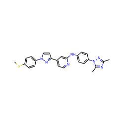 CSc1ccc(-n2ccc(-c3ccnc(Nc4ccc(-n5nc(C)nc5C)cc4)c3)n2)cc1 ZINC000071331017