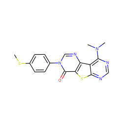 CSc1ccc(-n2cnc3c(sc4ncnc(N(C)C)c43)c2=O)cc1 ZINC000095560542