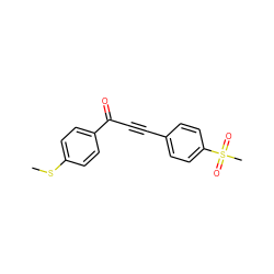 CSc1ccc(C(=O)C#Cc2ccc(S(C)(=O)=O)cc2)cc1 ZINC000013683404