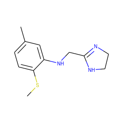 CSc1ccc(C)cc1NCC1=NCCN1 ZINC000013473771