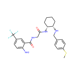 CSc1ccc(CN[C@H]2CCCC[C@H]2NC(=O)CNC(=O)c2cc(C(F)(F)F)ccc2N)cc1 ZINC000038403877