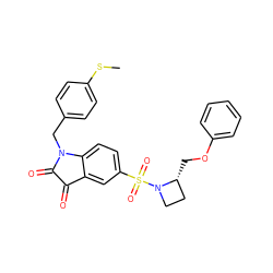 CSc1ccc(CN2C(=O)C(=O)c3cc(S(=O)(=O)N4CC[C@H]4COc4ccccc4)ccc32)cc1 ZINC000013676481