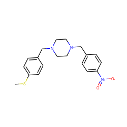 CSc1ccc(CN2CCN(Cc3ccc([N+](=O)[O-])cc3)CC2)cc1 ZINC000000865190