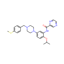 CSc1ccc(CN2CCN(c3ccc(OC(C)C)c(NC(=O)c4cnccn4)c3)CC2)cc1 ZINC000169336106