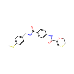 CSc1ccc(CNC(=O)c2ccc(NC(=O)C3=CSCCO3)cc2)cc1 ZINC000009738212