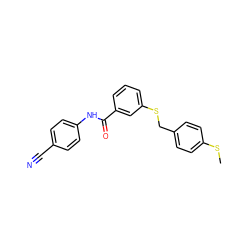 CSc1ccc(CSc2cccc(C(=O)Nc3ccc(C#N)cc3)c2)cc1 ZINC000219553076