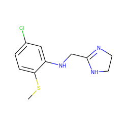 CSc1ccc(Cl)cc1NCC1=NCCN1 ZINC000013473774