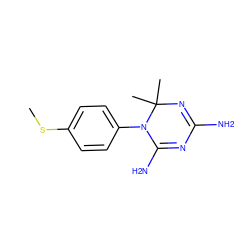 CSc1ccc(N2C(N)=NC(N)=NC2(C)C)cc1 ZINC000001842834