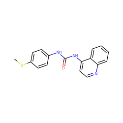 CSc1ccc(NC(=O)Nc2ccnc3ccccc23)cc1 ZINC000000017784